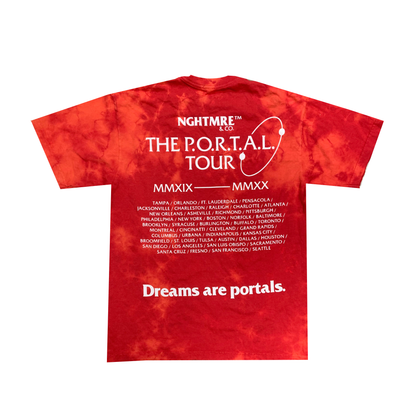 Red Bleached Crystal Wash Basic Tee