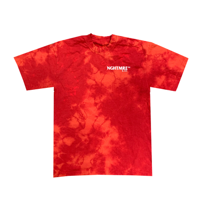 Red Bleached Crystal Wash Basic Tee